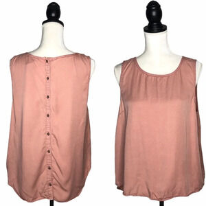 C&C California Valentines Day Pink Button Back Date Night Sleeveless Blouse